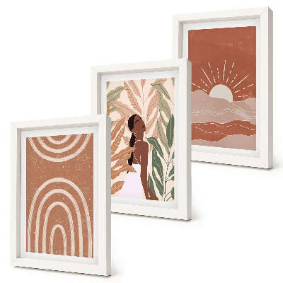 Fotowand abstrakte Formen und Illustrationen im Boho-Stil