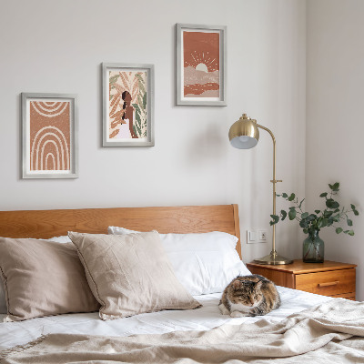 Fotowand abstrakte Formen und Illustrationen im Boho-Stil