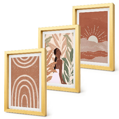 Fotowand abstrakte Formen und Illustrationen im Boho-Stil
