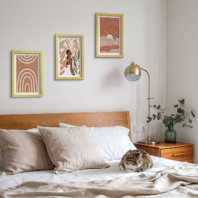 Fotowand abstrakte Formen und Illustrationen im Boho-Stil