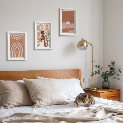 Fotowand abstrakte Formen und Illustrationen im Boho-Stil
