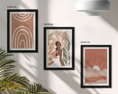 Fotowand abstrakte Formen und Illustrationen im Boho-Stil