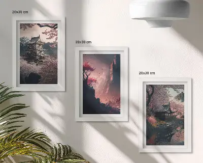 Bilderwand Fantasielandschaften von Japan und bezaubernde Bergpanoramen