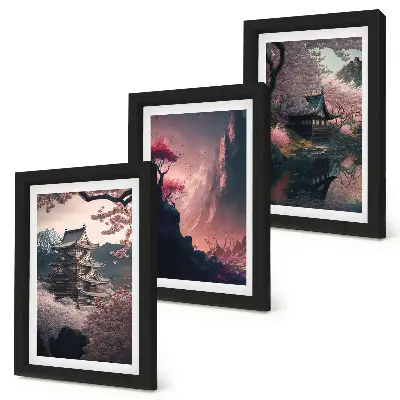 Bilderwand Fantasielandschaften von Japan und bezaubernde Bergpanoramen