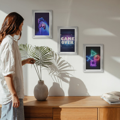 Bilderset mit rahmen Gamepads mit Game-Over-Symbolen