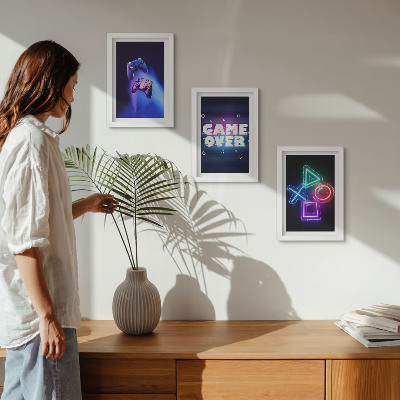Bilderset mit rahmen Gamepads mit Game-Over-Symbolen