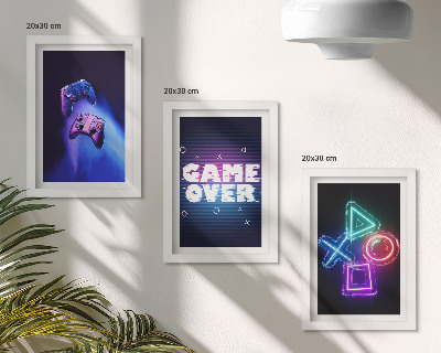 Bilderset mit rahmen Gamepads mit Game-Over-Symbolen
