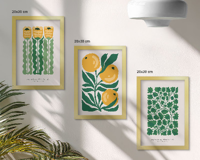 Bilderwand Poster mit Pflanzenmotiven, Blumen und Blättern