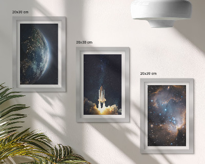 Bilderset mit rahmen Weltraum Erde Rakete Galaxie Himmel Sterne