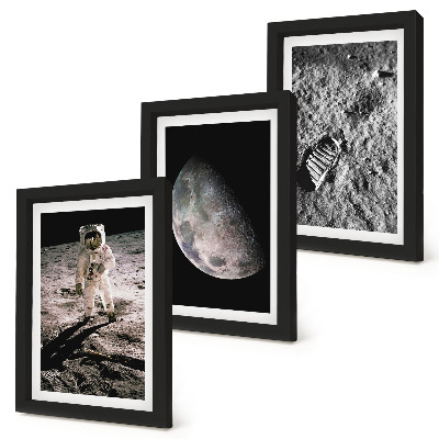 Bilderwand Foto eines Astronauten auf dem Mond – Fußabdruck