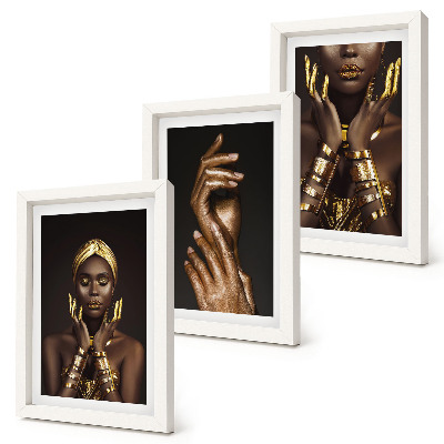 Bilderset mit rahmen Elegante Porträts einer afrikanischen Frau