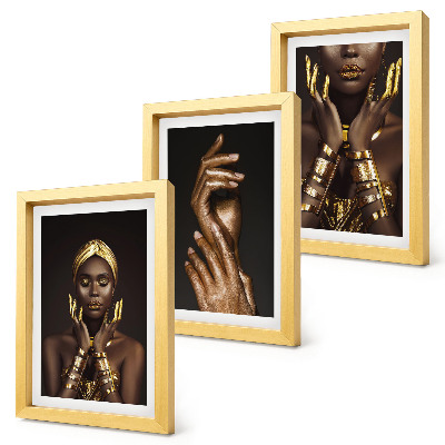 Bilderset mit rahmen Elegante Porträts einer afrikanischen Frau