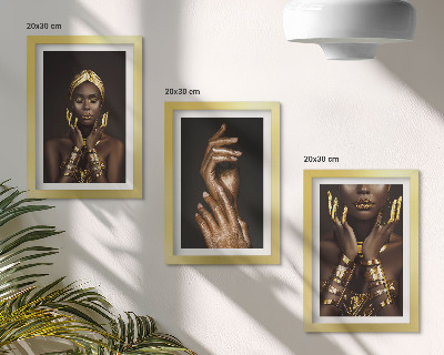 Bilderset mit rahmen Elegante Porträts einer afrikanischen Frau
