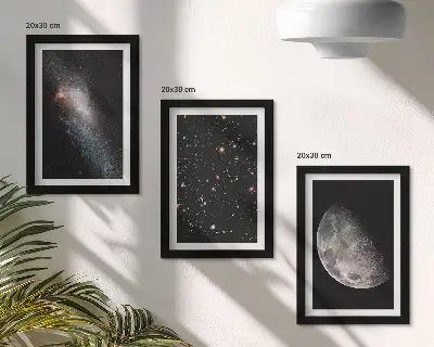 Bilderwand mit Motiv von Weltraum, Galaxie, Sternen und Vollmond