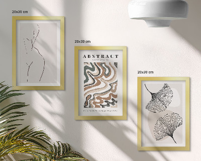 Fotowand Abstraktes Poster mit femininen Blattformen im Boho-Stil
