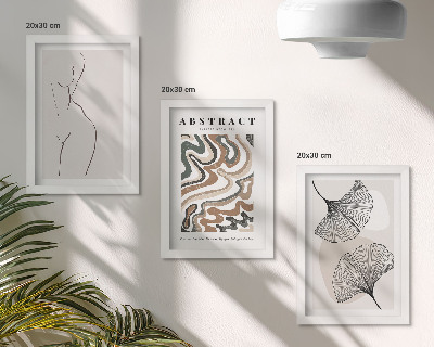 Fotowand Abstraktes Poster mit femininen Blattformen im Boho-Stil