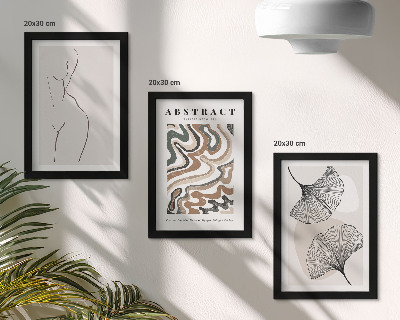 Fotowand Abstraktes Poster mit femininen Blattformen im Boho-Stil