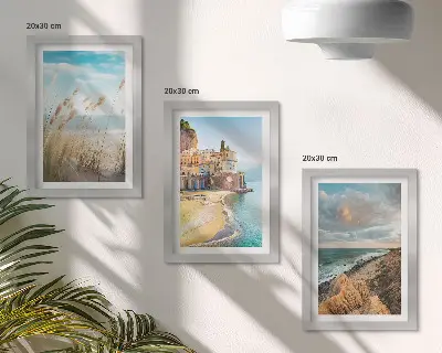 Fotowand mit Küstenlandschaften aus Strand, Stadt und Klippen