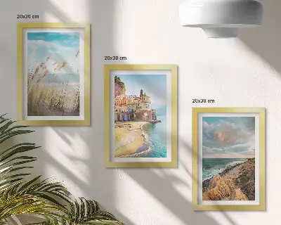 Fotowand mit Küstenlandschaften aus Strand, Stadt und Klippen