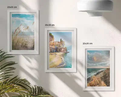 Fotowand mit Küstenlandschaften aus Strand, Stadt und Klippen