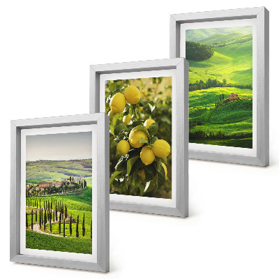 Bilderwand Italienische Landschaften mit Zitrusbäumen und grünen Hügeln