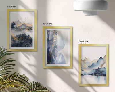 Bilderwand Berglandschaften in Blau- und Grautönen