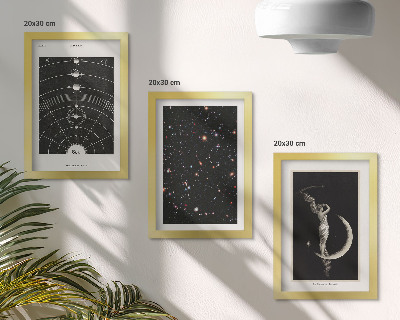 Fotowand Galaxie des Sonnensystems bei Nacht, Figur auf dem Mond