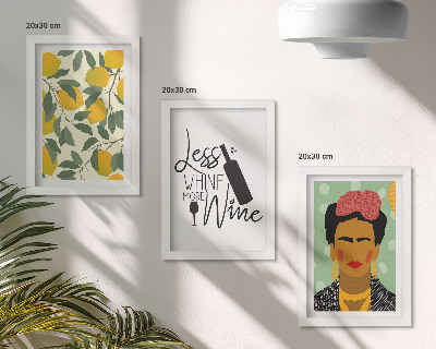 Bilderwand Lemons-Slogan über Wein, Porträt von Frida Kahlo