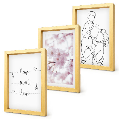 Fotowand Blumen und Familie in einem minimalistischen Design
