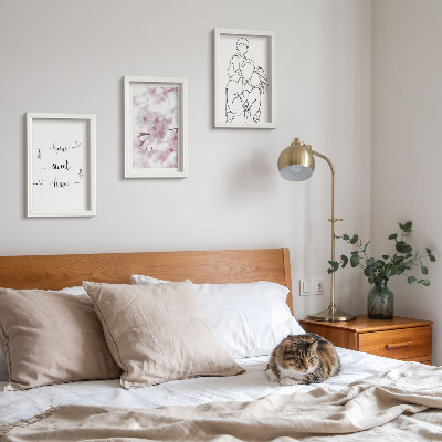 Fotowand Blumen und Familie in einem minimalistischen Design