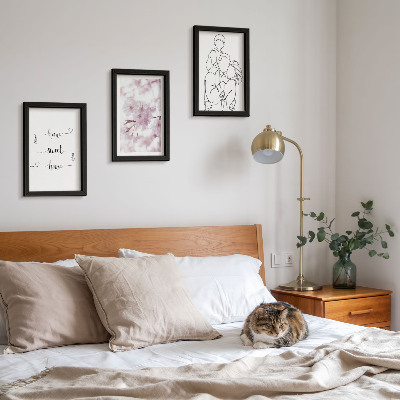 Fotowand Blumen und Familie in einem minimalistischen Design