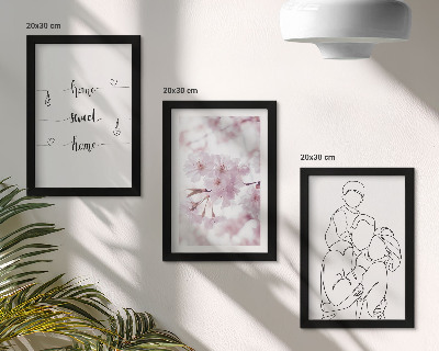 Fotowand Blumen und Familie in einem minimalistischen Design