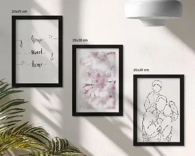Fotowand mit minimalistischem Design von Blumen und Familie