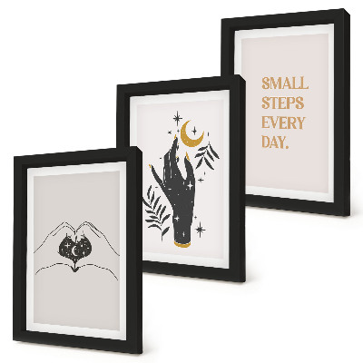 Bilderset mit rahmen Minimalistische Illustrationen inspirieren Boho-Texte