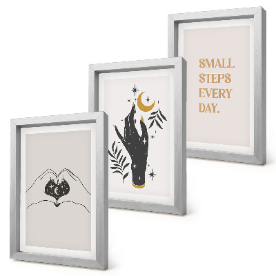 Bilderset mit rahmen Minimalistische Illustrationen inspirieren Boho-Texte