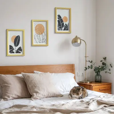 Fototapete Pflanzenmuster mit großen Sonnen im minimalistischen Stil