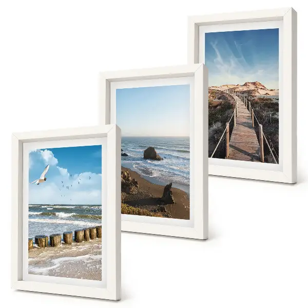 Fototapete Blick auf den Strand mit Wellen, Himmel und Strandpromenade