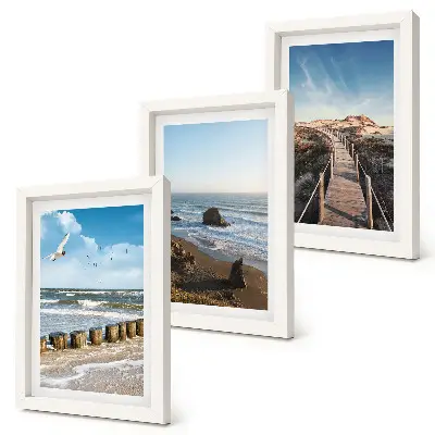 Fototapete Blick auf den Strand mit Wellen, Himmel und Strandpromenade