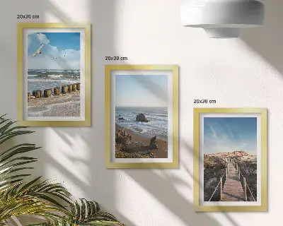 Fototapete Blick auf den Strand mit Wellen, Himmel und Strandpromenade