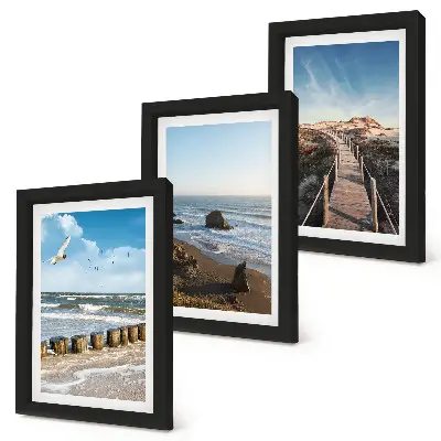 Fototapete Blick auf den Strand mit Wellen, Himmel und Strandpromenade
