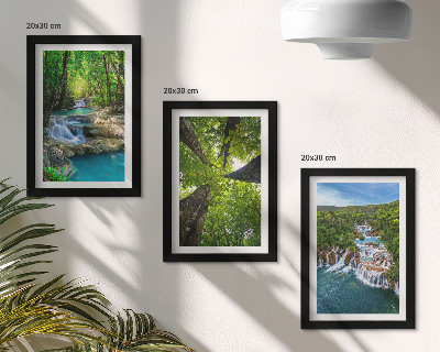 Bilderwand Wasserfälle in einem grünen Wald mit kristallklarem Wasser
