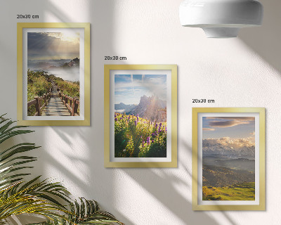 Bilderwand Berglandschaften mit Blumen, Himmel und Weg