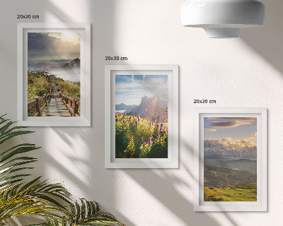 Bilderwand Berglandschaften mit Blumen, Himmel und Weg