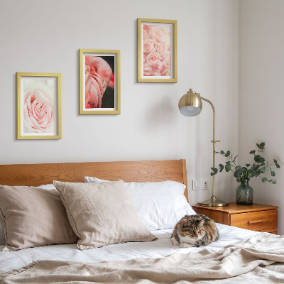 Bilderwand Pastellrosa und Flamingo in zarten Farbtönen
