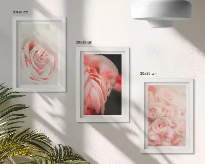 Bilderwand in Pastellrosa und mit Flamingo in zarten Farbtönen