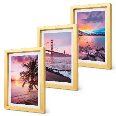 Fotowand mit Motiv Sonnenuntergang über Brücke und Wasserlandschaft