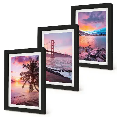 Fotowand mit Motiv Sonnenuntergang über Brücke und Wasserlandschaft