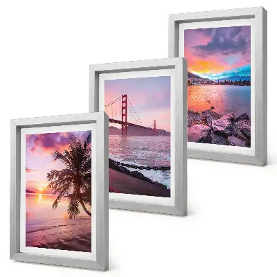 Fotowand mit Motiv Sonnenuntergang über Brücke und Wasserlandschaft