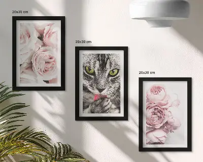 Fototapete Katze inmitten von rosa Rosen und Pfingstrosen
