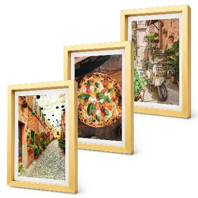Fototapete charmante Gasse mit Pflanzen und italienischer Pizza